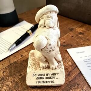 Vtg Paula '64 Hound Dog Figurine Sculpture Aint't Good Lookin But I'm Faithful